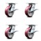 Service Caster 6 Inch Heavy Duty Poly on Aluminum Caster Set with Roller Bearings and Brakes SCC-35S620-PAR-SLB-4 - alternate 1